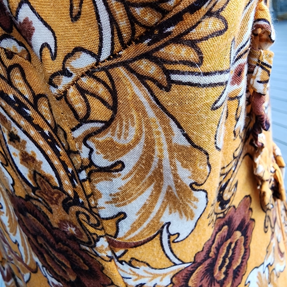Spell Designs Etienne Maxi Dress Mustard Boho Festival Cottagecore Size L - Picture 8 of 16